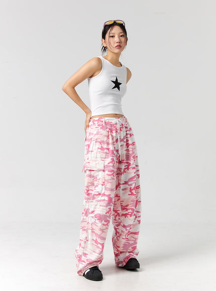 military-print-wide-pants-cg303