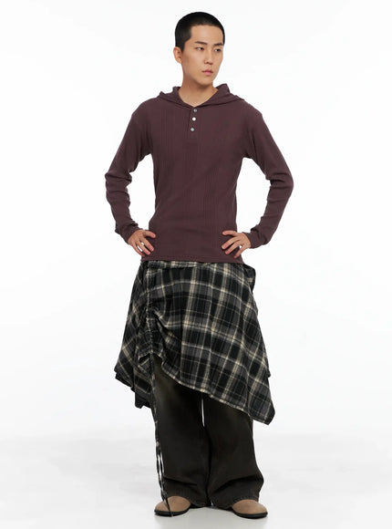 mens-henley-neck-long-sleeve-hoodie-is502