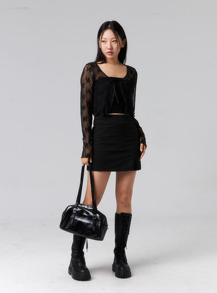 waist-strap-mini-skirt-cl319