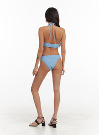 shirred-halter-bikini-set-with-cover-up-light-blue-oy408