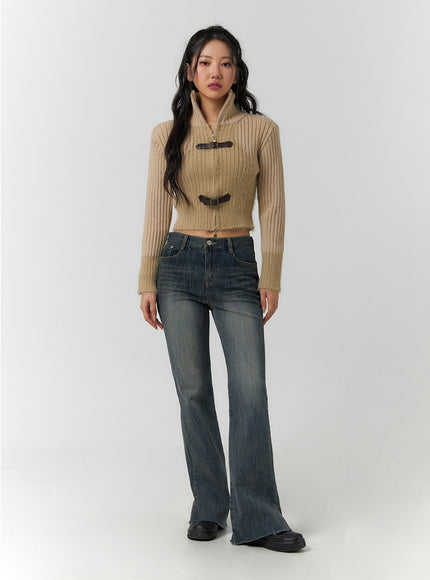 mid-waist-solid-flared-jeans-cf401