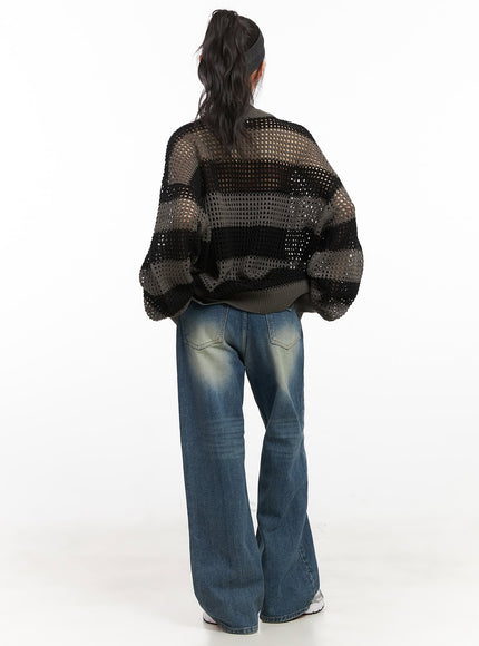 chic-striped-mesh-sweater-cj524