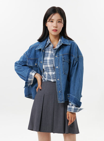 collar-plaid-pocket-long-sleeve-blouse-oo312