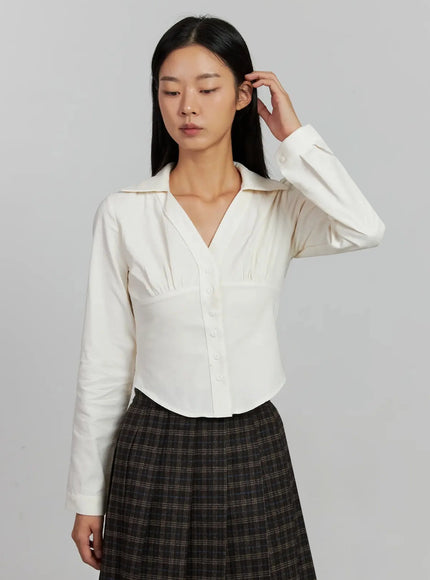 corduroy-pintuck-blouse-ij502