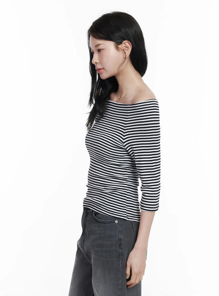 striped-off-shoulder-3-4-sleeve-top-ca510