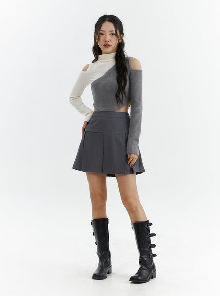 solid-pleated-mini-skirt-cj425