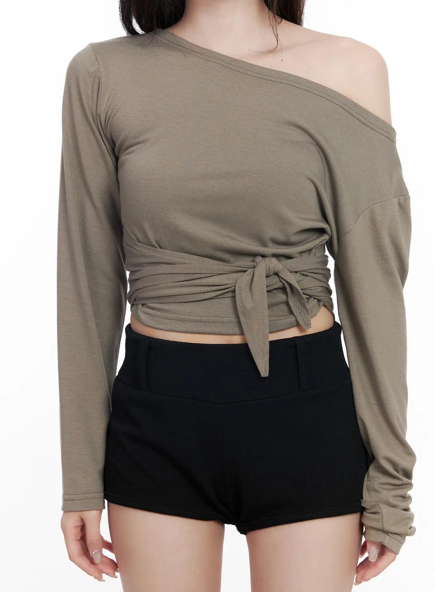 off-shoulder-wrap-tie-long-sleeve-top-cf523