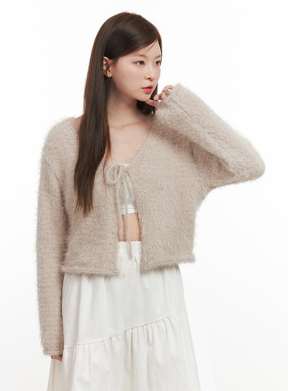 fuzzy-ribbon-tie-cardigan-ij527