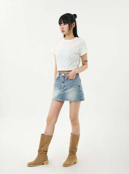 Quilted Cropped Tee CA328