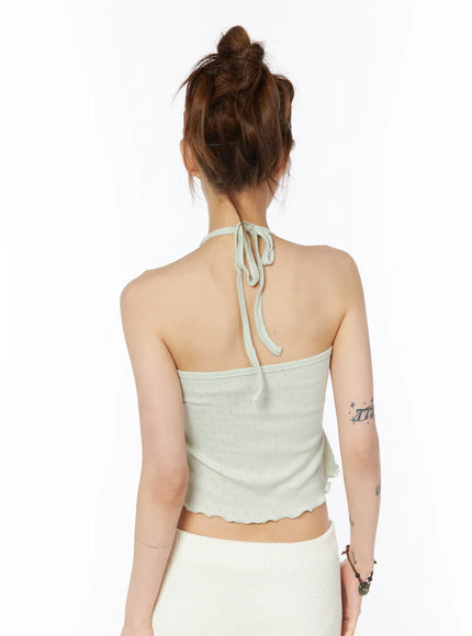 lace-trim-halter-sleeveless-top-cy527