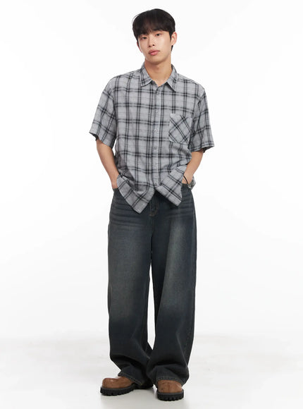 mens-short-sleeve-flannel-shirt-iu519