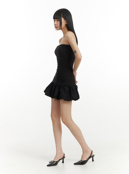 solid-strapless-ruffled-hem-mini-dress-im406