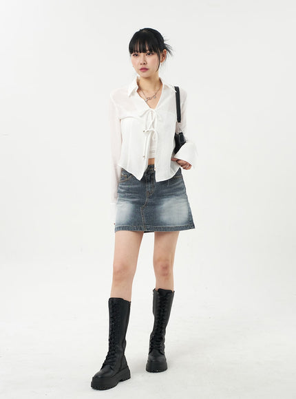 Blue Denim Mini Skirt CA327