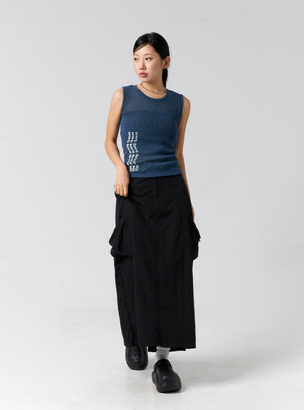 cargo-nylon-maxi-skirt-cg302