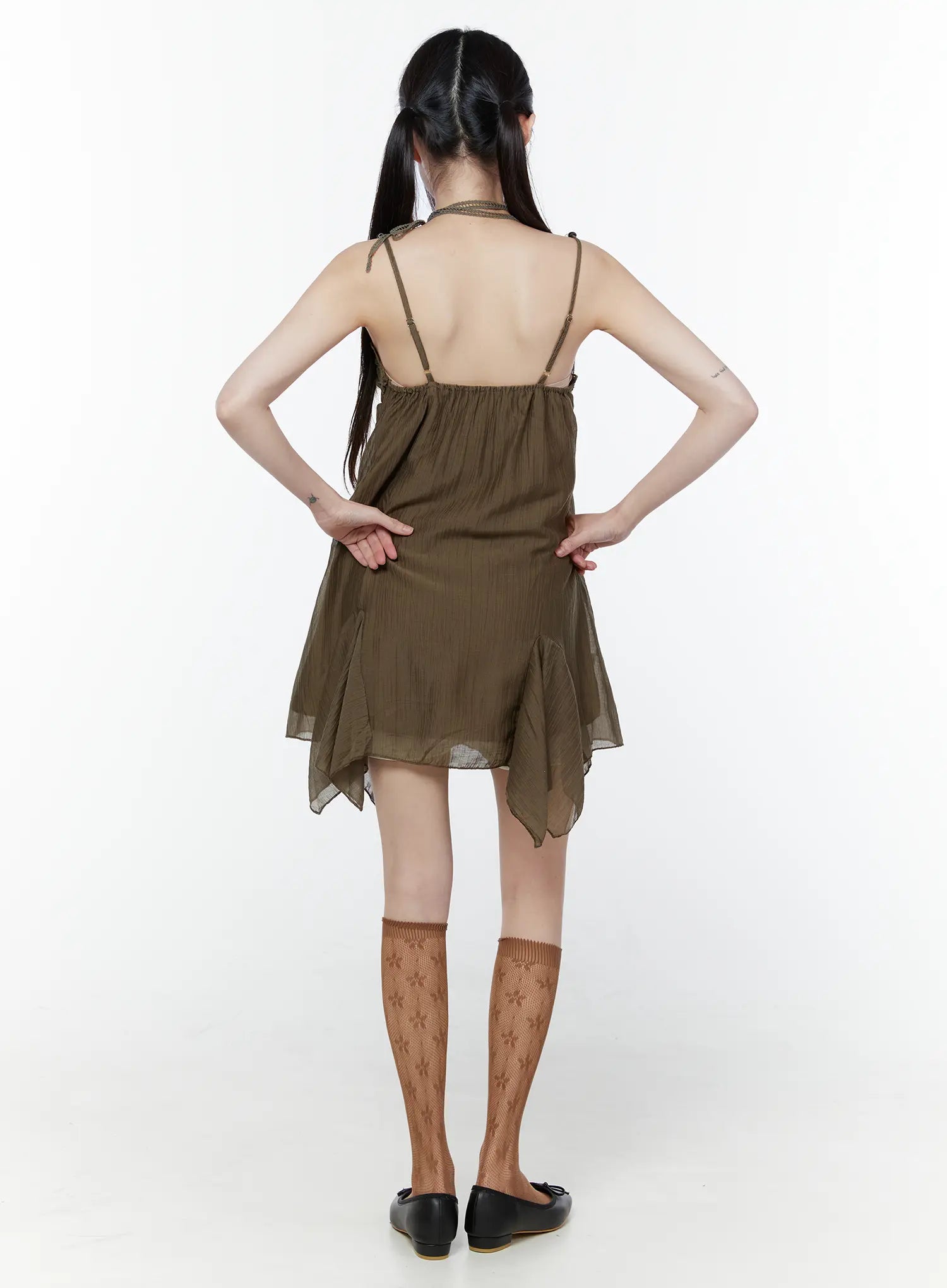 shirred-asymmetrical-sleeveless-dress-cu508