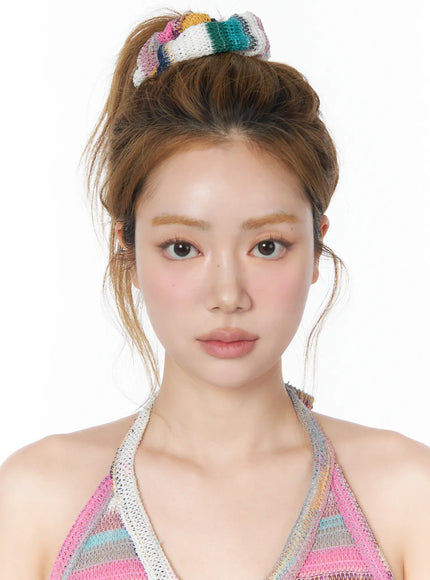 striped-knit-scrunchie-cy506