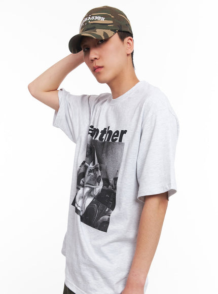 mens-graphic-tee-iu512 / Light gray