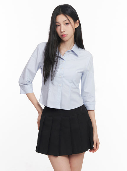 half-sleeve-slim-fit-collared-shirt-iy516
