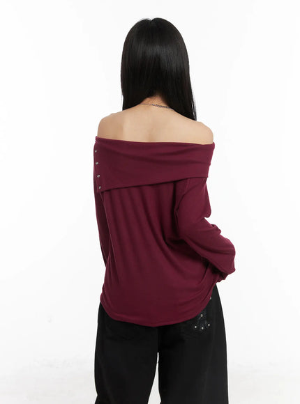 off-shoulder-graphic-button-long-sleeve-top-cd508