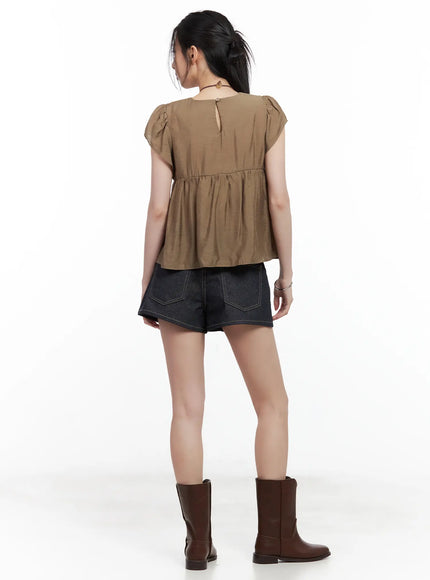 tiered-puff-sleeve-blouse-cl501