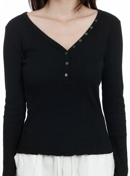 ribbed-button-v-neck-long-sleeve-top-if525