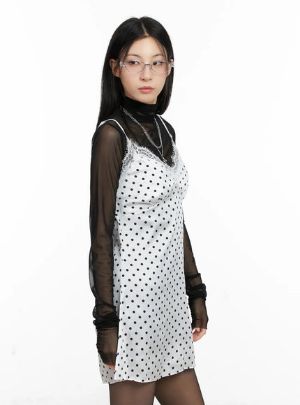 polka-dot-satin-lace-mini-dress-cg525