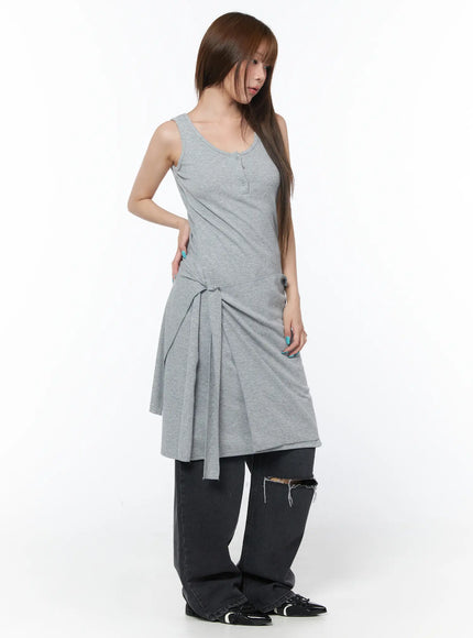 casual-sleeveless-wrap-midi-dress-set-cy529