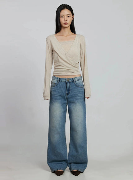 casual-wrap-v-neck-top-set-im520