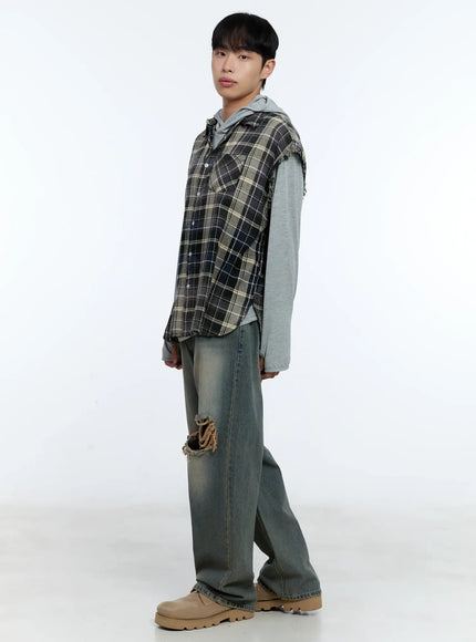 mens-distressed-plaid-shirt-vest-il517