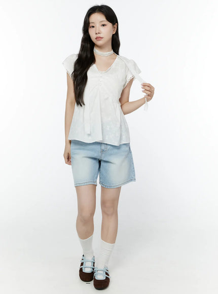 embroidered-ribbon-blouse-and-skinny-scarf-set-iy511