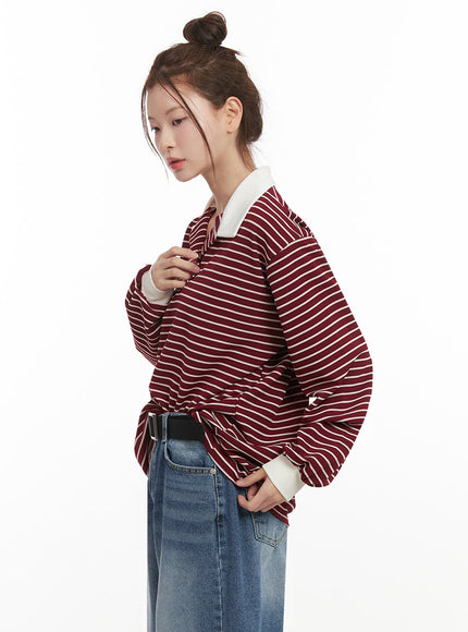 oversized-stripe-collared-long-sleeve-top-ij527