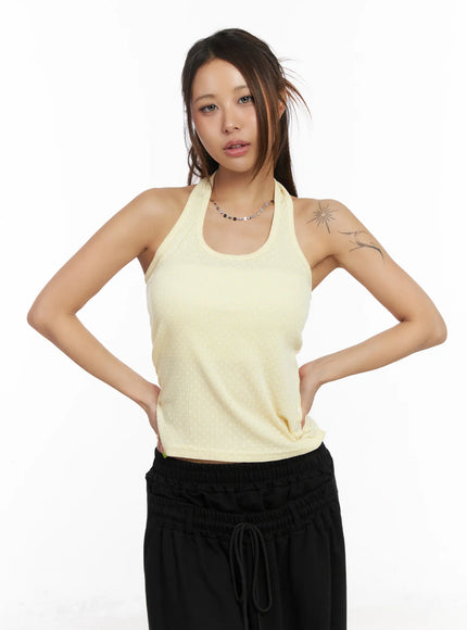 side-button-polka-dot-halter-top-cm525