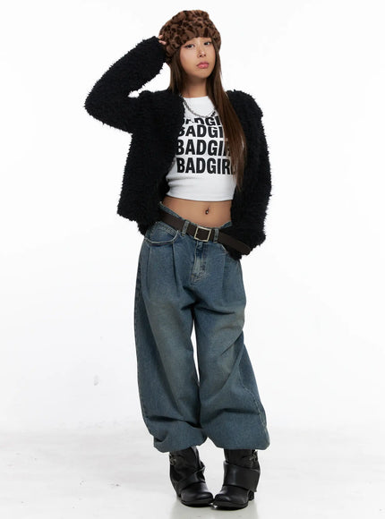 Aura Pleated Wide Jeans CS524