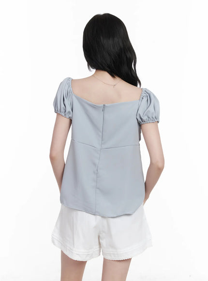 chiffon-ruched-puff-sleeve-blouse-ca510