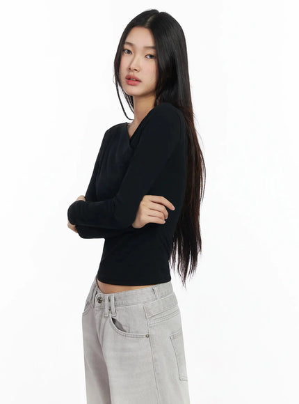 draped-v-neck-long-sleeve-top-ia508