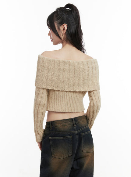 slim-fit-off-shoulder-sweater-id402