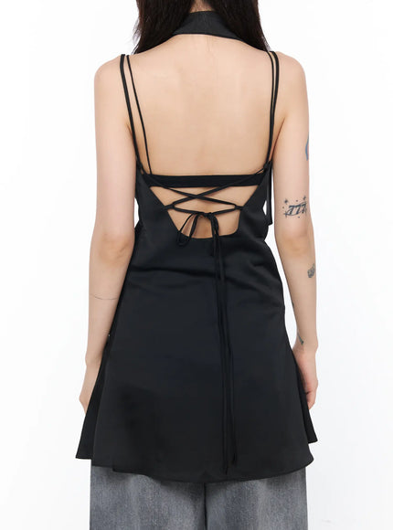 black lace up backless dress black backless formal dress Lace-Up Open-Back Long Black Prom Dress with Glitter Black / 2-parroquiadesanalbertomagno.com