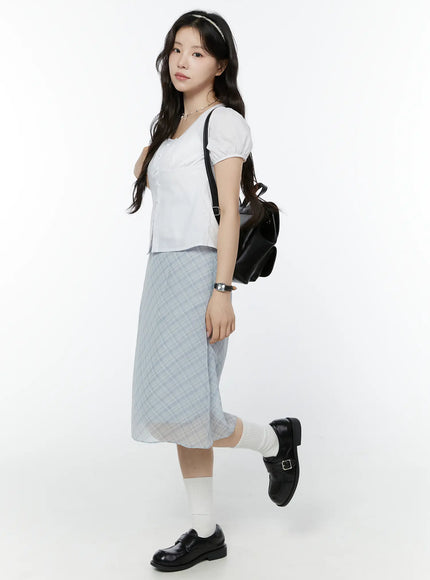 puff-sleeve-shirred-button-blouse-iy507