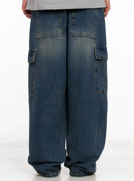 mens-wide-leg-cargo-denim-jeans-il518