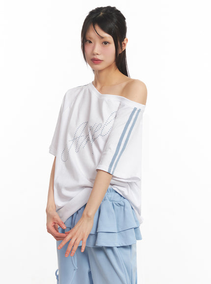 angel-stud-one-shoulder-stripe-t-shirt-iy502