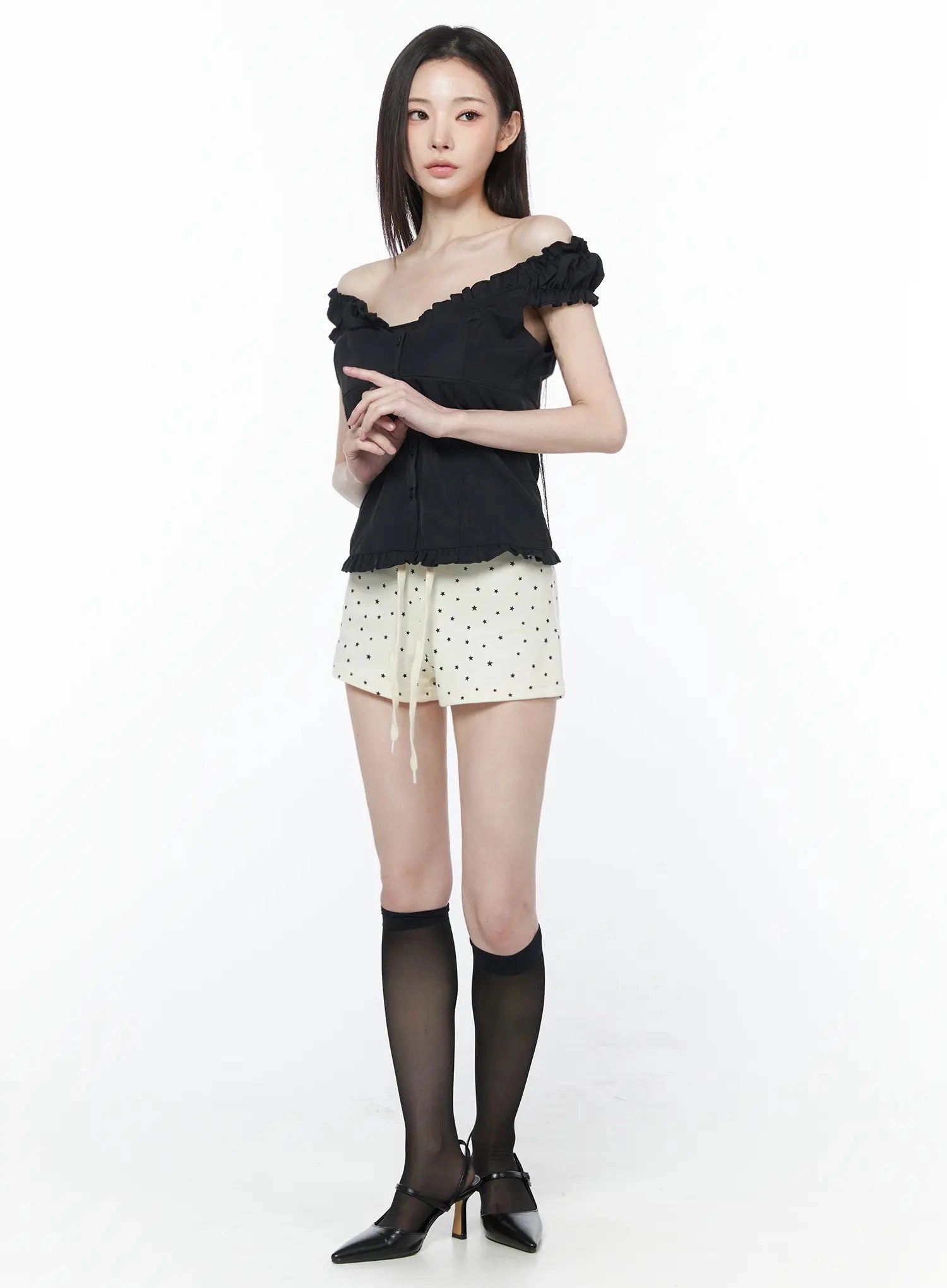 ruffled-off-shoulder-short-sleeve-blouse-iu512