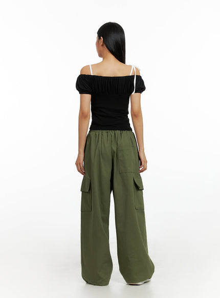 banded-string-baggy-cargo-pants-il419