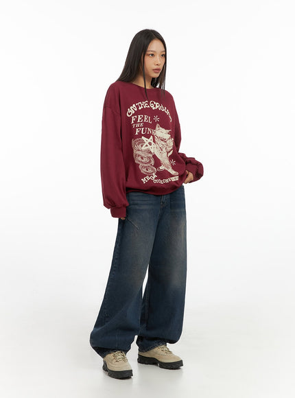 Graphic Cotton Sweatshirt IS427