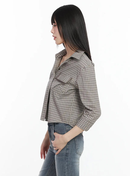 plaid-3-4-sleeve-shirt-im523