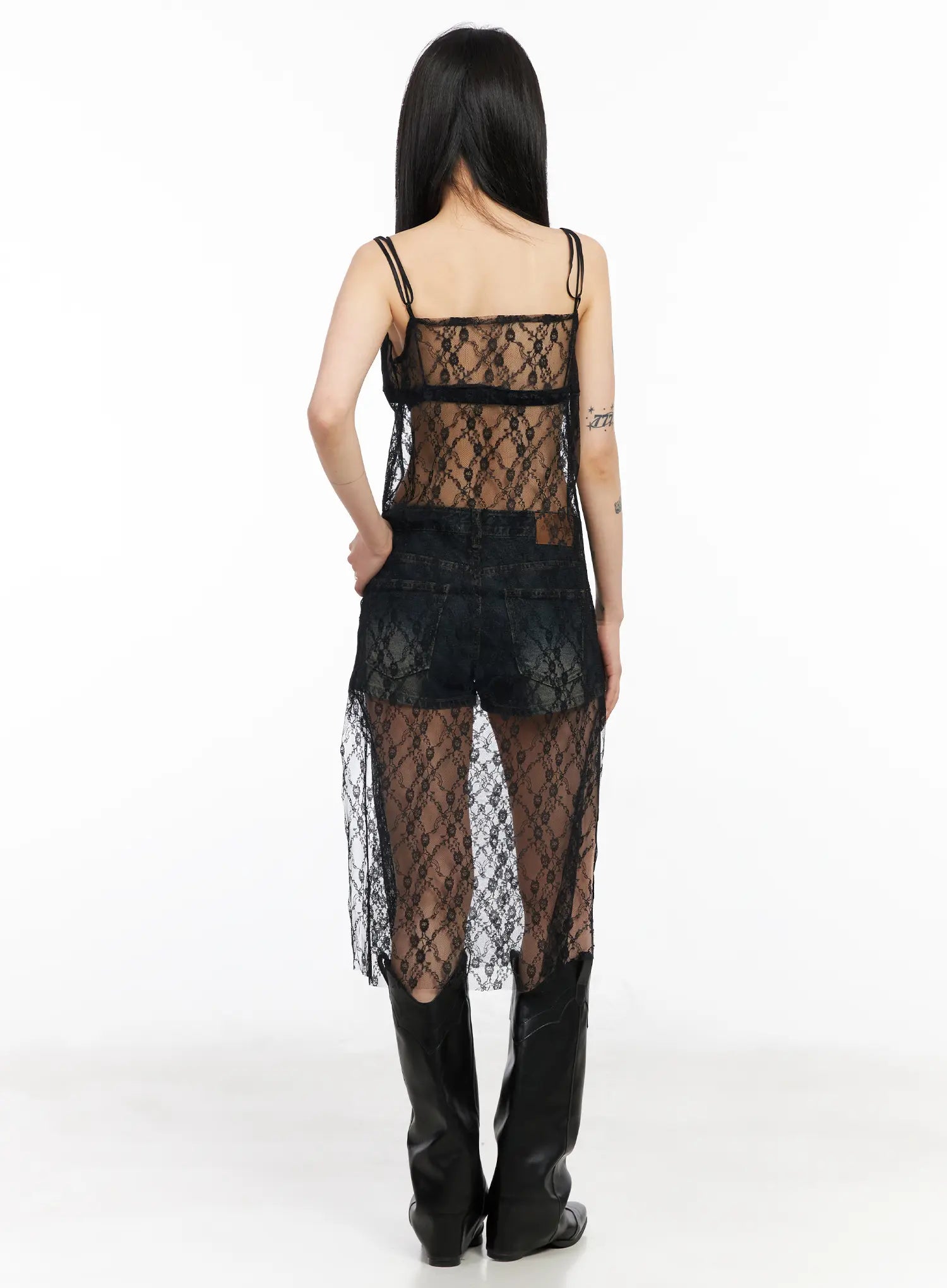 lace-sheer-overlay-dress-cm517
