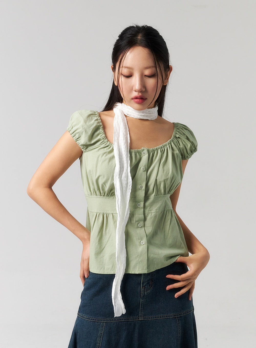 scoop-neck-button-blouse-cu327