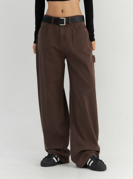 cotton-wide-pants-co306 / Brown