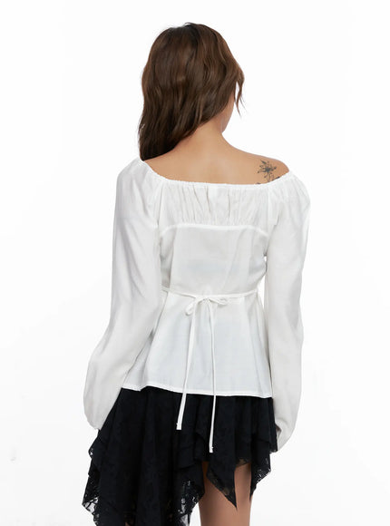 off-shoulder-button-up-blouse-cs522