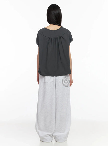 plaid-spiral-detail-sweatpants-ia523