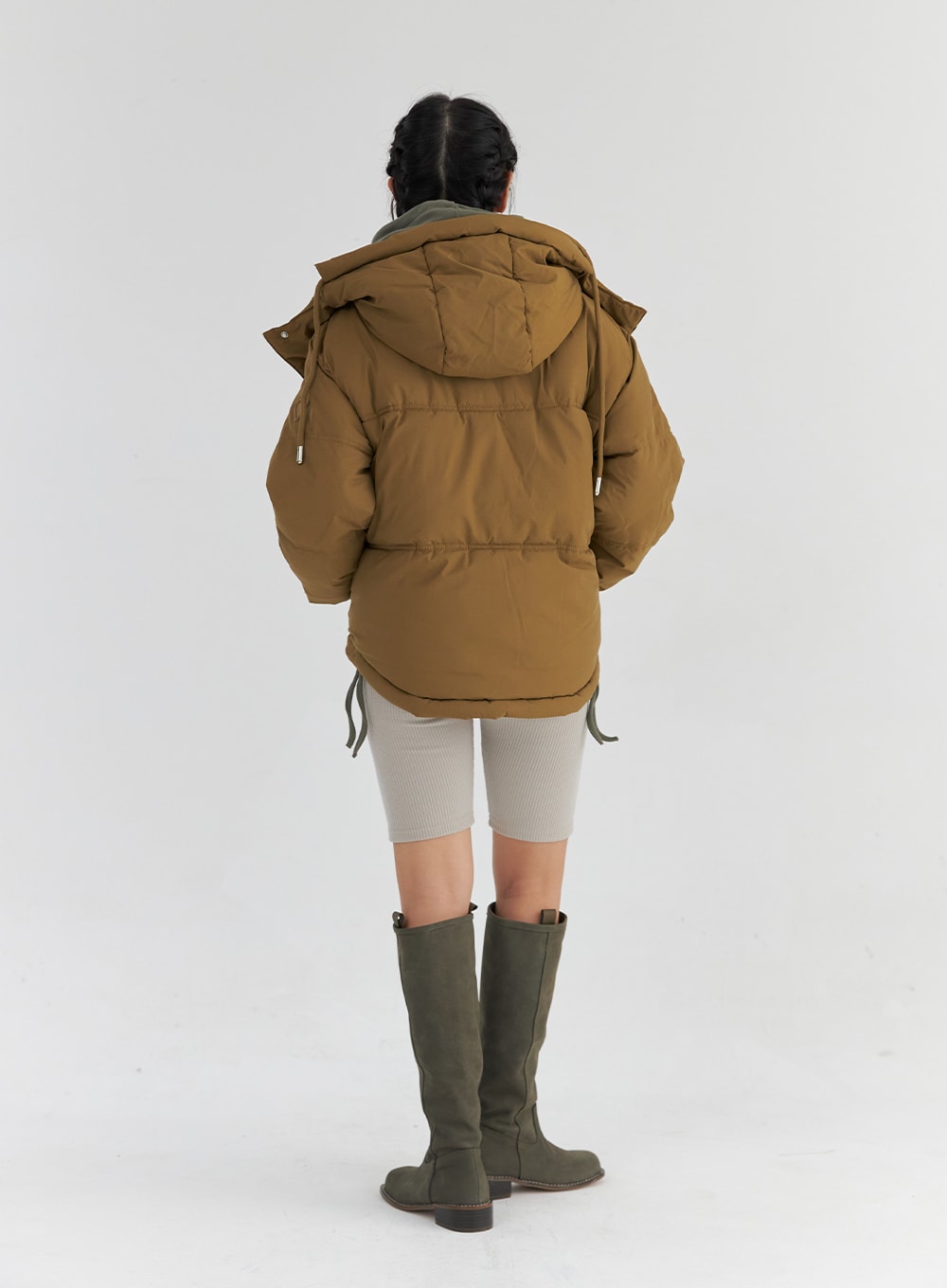 Camel hooded puffer online jacket